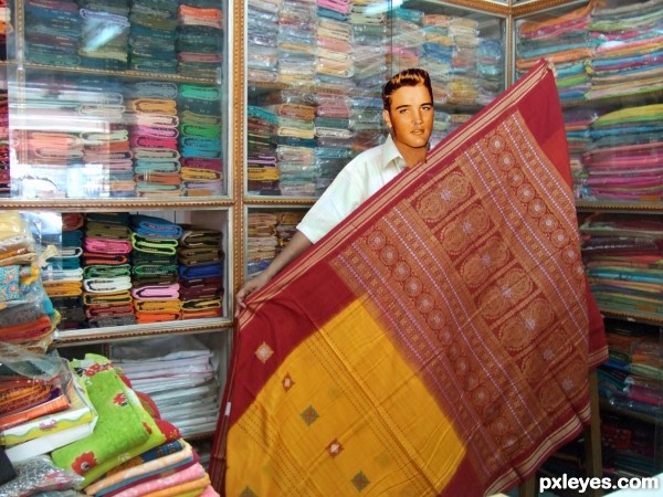 Creation of Elvis as sari shop owner : Step 2